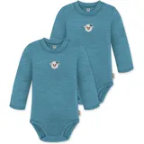 Normani Outdoor Sports 2er Pack Baby Merino Langarmbody „Tuai" in Blau | Gr.: 56