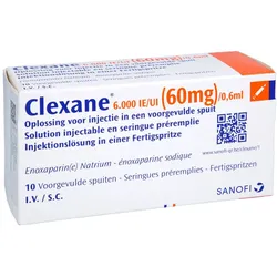 CLEXANE 6.000 I.E. 60mg/0,6ml Inj.-Lsg.i.e.F.-Sp. 10 St