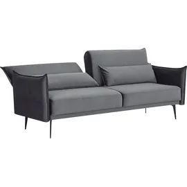 SalesFever 3-Sitzer Sofa Samt Grau 368510