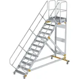 MUNK Aluminium-Plattformtreppe fahrbar 45° 13 Stufen