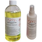 GS-Nails 100ml + 500ml GS-Nails Isopropanol 70% ISO Gelb kosmetisch Sprühflasche