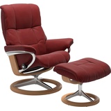 Stressless Relaxsessel STRESSLESS Mayfair Sessel Gr. Leder PALOMA, Signature Base Eiche, Relaxfunktion-Drehfunktion-PlusTMSystem-Gleitsystem-BalanceAdaptTM, B/H/T: 83 cm x 102 cm x 73 cm, rot (cherry paloma) Lesesessel und Relaxsessel