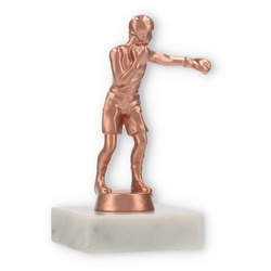 Pokal Metallfigur Boxen Amateur bronze auf weißem Marmorsockel 12,5cm