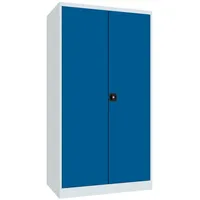 Pavoy Schwerlastschrank Stahl 3 Fachböden 4 Schubladen enzianblau/lichtgrau