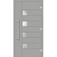 Haustür RC3 "HENRIKE" 79 mm Weißaluminium RAL 9006 beidseitig außen öffnend DIN rechts