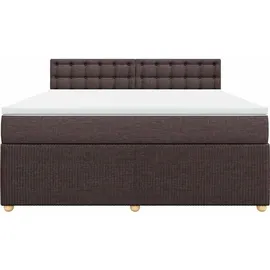 vidaXL Boxspringbett mit Matratze Dunkelbraun 180x200 cm Stoff