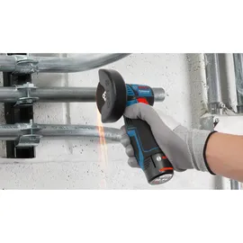 Bosch GWS 12V-76 inkl. 2 x 2,0 Ah + Ladegerät in L-Boxx