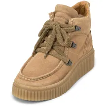 Marc O'Polo "mit markanter Rillen-Plateausohle", Damen, Gr. 41, beige, Obermaterial: 100% Leder (Rind), unifarben, Schuhe Stiefelette