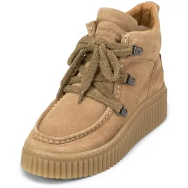 Marc O'Polo "mit markanter Rillen-Plateausohle", Damen, Gr. 41, beige, Obermaterial: 100% Leder (Rind), unifarben, Schuhe Stiefelette