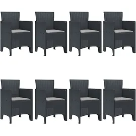 vidaXL Garten Essgruppe 9 pcs Anthrazit Poly Rattan