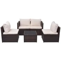 vidaXL Garten-Lounge-Set 5-tlg. braun 43109