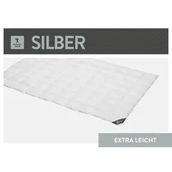 Daunenbettdecke SPESSARTTRAUM "Silber", weiß, B:155cm L:200cm, Bezug: 100% Baumwolle. Füllung: 100% Daunen, Bettdecken, hergestellt in Deutschland, allergikerfreundlich