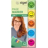Sigel DESIGN Haftmarker farbsortiert "Smiley" 5x 40 Streifen