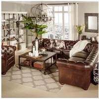 JVmoebel Chesterfield-Sofa Chesterfield 3-E-3 Sofa Couchen Couch Polster Sofas Sitz Leder Stoff, Made in Europa braun