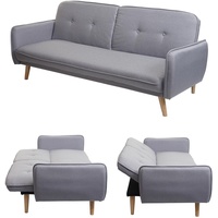 Schlafsofa MCW-J18, Couch Klappsofa Gästebett Bettsofa, Schlaffunktion Stoff/Textil ~ grau