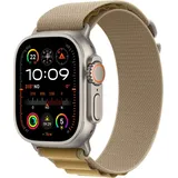 Apple Watch Ultra 2 GPS + Cellular 49 mm Titangehäuse natur, Alpine Loop Armband Zimt S