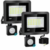 Indmird 20W LED Strahler mit Bewegungsmelder Außen, 2 Stück 2000LM Led-Flutlicht Außenstrahler 6500K Kaltweiß LED-Scheinwerfer-Außen IP67 Wasserdicht Aussenlampe für Garten Garage Wohnen Hinterhof