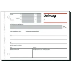 Sigel Quittungen mit Sicherheitsdruck - A6 quer, MP, 50 Blatt