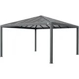 Primeyard Gartenpavillon 4x4 m mit Polycarbonatdach - Hardtop Pavillon ohne Seitenteile