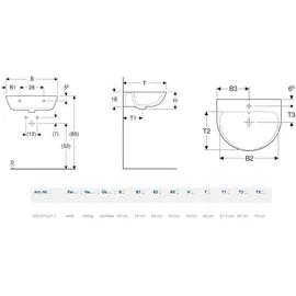 Geberit Renova Waschtisch 60 x 48 cm (500370011)