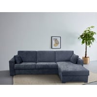 Home affaire Ecksofa Roma "L" Dauerschlaffunktion, mit Unterfederung, Matratzenhöhe 14cm, Liegemaße ca 163x198 cm, L-Form blau