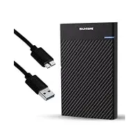 SUHSAI Externe Festplatte, 500 GB, USB 3.0, tragbare HDD, Hochgeschwindigkeits-Plug&Play-Speicher für Laptop, PC, Mac, Desktop und Spielekonsolen, kompaktes, leichtes Design für Datensicherung