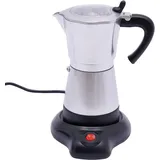 NadineDutol 150/300ml Elektrische Kaffeemaschine,Kaffeemaschine für den Herd,Espressokocher,Espresso-Kocher für 6 Tassen,Mokka Maker für Gas,Elektro-Herd und Ceran-Feld (300ml Silber)