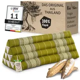 livasia Keilkissen Dreieckskissen 80 cm breit (Classic) - 33x80x30cm -, Kapok, vegan, handgefertigt grün