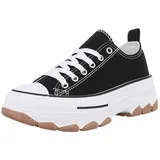 Ital-Design Freizeitschuh Damen Schwarz/Weiß 37