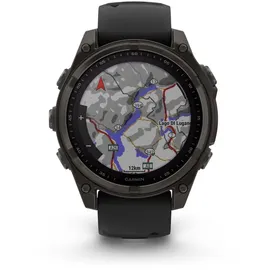 Garmin fenix 8 Solar 47 mm Graphit/Titan Carbongrau Silikon-Armband 22 mm