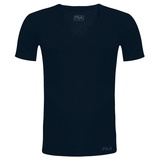 Fila Herren Unterhemd, - V-Ausschnitt Single Jersey, einfarbig Blau S