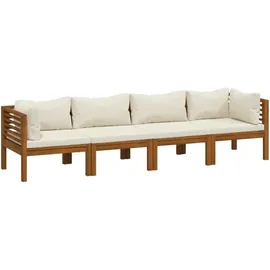 vidaXL Garten-Lounge-Set 4-Sitzer creme Akazie