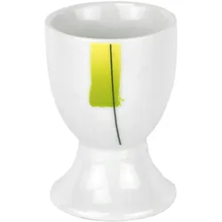 6er Set Eierbecher Manhattan 4,8cm Porzellan weiß mit Dekor