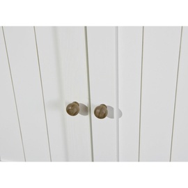 Interlink Inter Link Buffetschrank Westerland - Kiefer massiv, 2 Schubladen, - Weiss, Sepia lackiert
