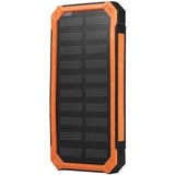 GOTOTOP Solar-Powerbank, 20.000 mAh, externes Ladegerät, tragbar, mit 2 Ausgängen, 2 Lademodi (Solar + USB) für Camping, Android (ohne Akku)(Orange)