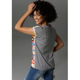 Aniston CASUAL T-Shirt im Material- und Mustermix blau|bunt|grün|rosa|rot|schwarz 46 EU
