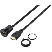 TRU Components TC-11980468 HDMI Panel-Adapter Buchse HDMI-Buchse - HDMI-Stecker