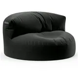 Green Bean Sitzsack Sofa mit Füllmaterial - Lounge im Sitzsack-Design 90x50cm mit ergonomischer Rückenlehne & waschbarem Bezug - Indoor und Outdoor geeignet in Schwarz
