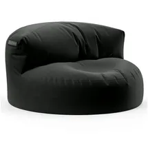 Green Bean Sitzsack Sofa mit Füllmaterial - Lounge im Sitzsack-Design 90x50cm mit ergonomischer Rückenlehne & waschbarem Bezug - Indoor und Outdoor geeignet in Schwarz