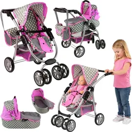 alice"s wonderland' Alice 2-in-1-Puppenwagen Sterne Rosa