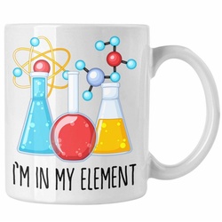 Trendation Tasse Chemiker Tasse Geschenk Im In My Element Kaffeetasse Chemie Student Le weiß