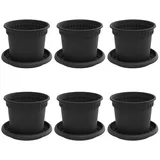 vidaXL Blumentöpfe 6 pcs Ø 12,5 x 10 cm Schwarz
