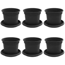 vidaXL Blumentöpfe 6 pcs Ø 12,5 x 10 cm Schwarz