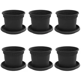 vidaXL Blumentöpfe 6 pcs Ø 12,5 x 10 cm Schwarz