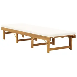 vidaXL Klappbare Sonnenliege 200 x 61 x 86 cm Naturholz/Cremeweiß