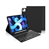 IVEOPPE Tastatur iPad Air 5. Generation, iPad Air 5 Hülle mit Tastatur 10.9" 2022, Magnetisch Abnehmbarer QWERTZ Bluetooth Tastatur für iPad Pro 11, iPad Air 5/4, schwarz