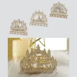 Cepewa Stimmungsleuchte Lichterbogen Holz LED Licht Schneemann im Wald