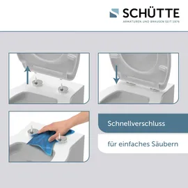 Schütte WC-Sitz »Grey HEXAGONS mit Absenkautomatik und Schnellverschluss