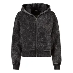 Sweatjacke URBAN CLASSICS "Urban Classics Damen", Damen, Gr. XS, schwarz, 70% Baumwolle, 30% Polyester, unifarben, Langarm, Sweatjacken