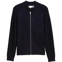 TOM TAILOR Herren Strickjacke im Material-Mix, blau, Meliert, Gr. L